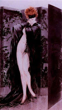 Illustration of a flapper nude wrapped in a black sheet